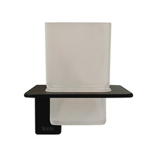 Стакан для ванной Iddis Slide с держателем стекло матовый/металл черный (SLIBSG1i45)