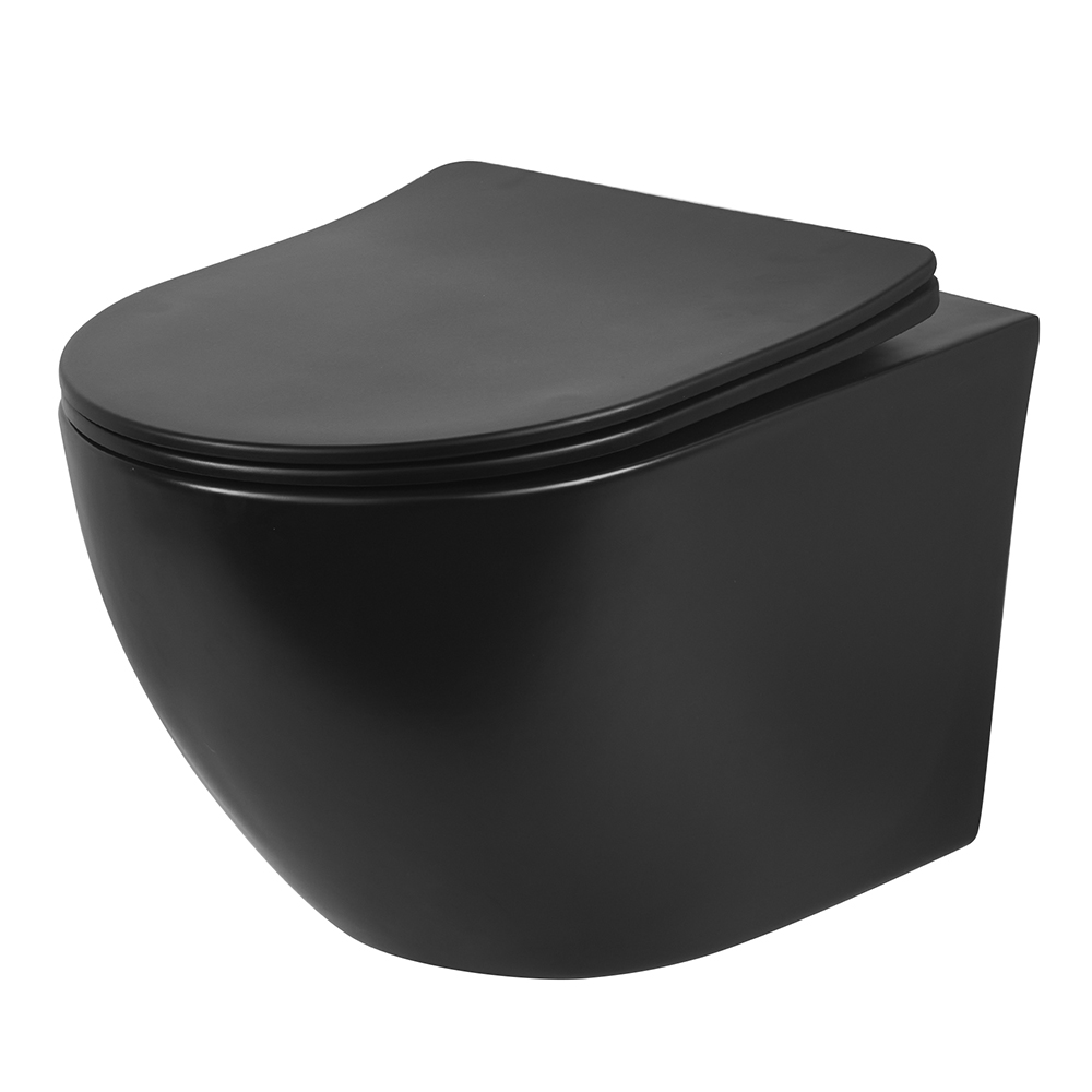 Унитаз подвесной Lavelly Universe безободковый черный с сиденьем дюропласт микролифт (686708) комплект креплений ahs 171k с микролифтом