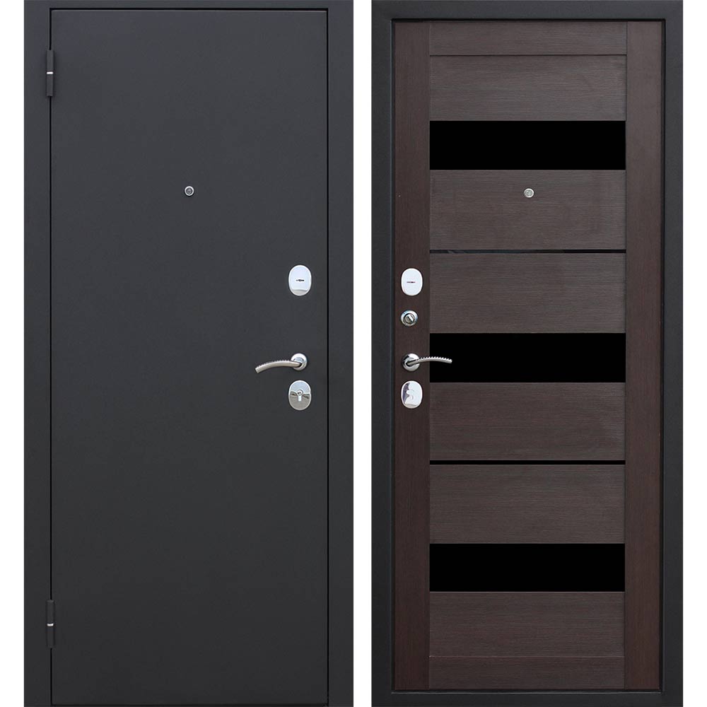 фото Дверь входная ferroni garda левая черный муар - темный кипарис 960х2050 мм