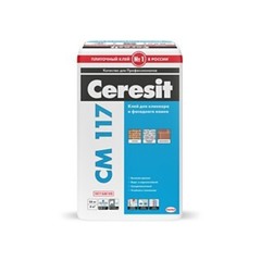 Клей для плитки и керамогранита Ceresit СМ 117 серый (класс С2) 25 кг