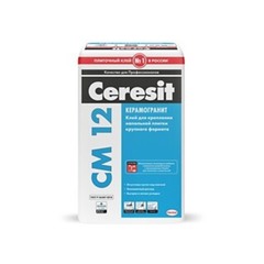 Клей для керамогранита и крупной плитки Ceresit СМ 12 серый (класс С1) 25 кг