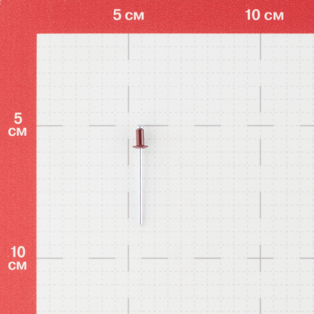 фото Заклепка вытяжная 3,2x6 мм алюминий/сталь красная ral 3005 (100 шт.) стройметиз
