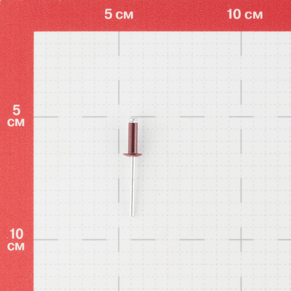 фото Заклепка вытяжная 4,0x12 мм алюминий/сталь красная ral 3005 (100 шт.) стройметиз