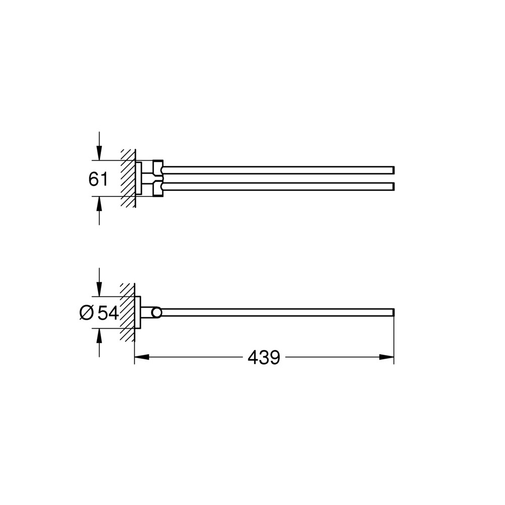 фото Полотенцедержатель двойной grohe essentials 40371001 439 мм сталь хром