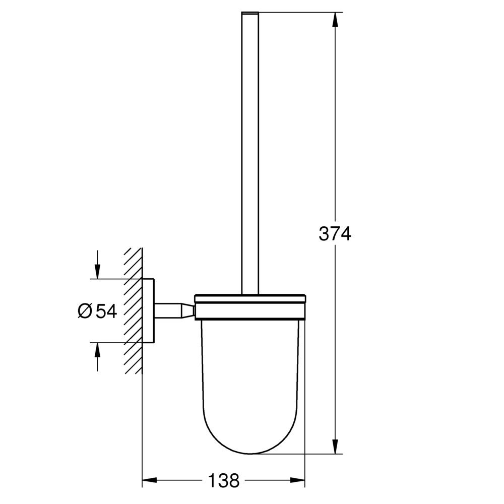 фото Комплект ерш с держателем grohe bau cosmopolitan 40463001 без крышки стекло/сталь хром