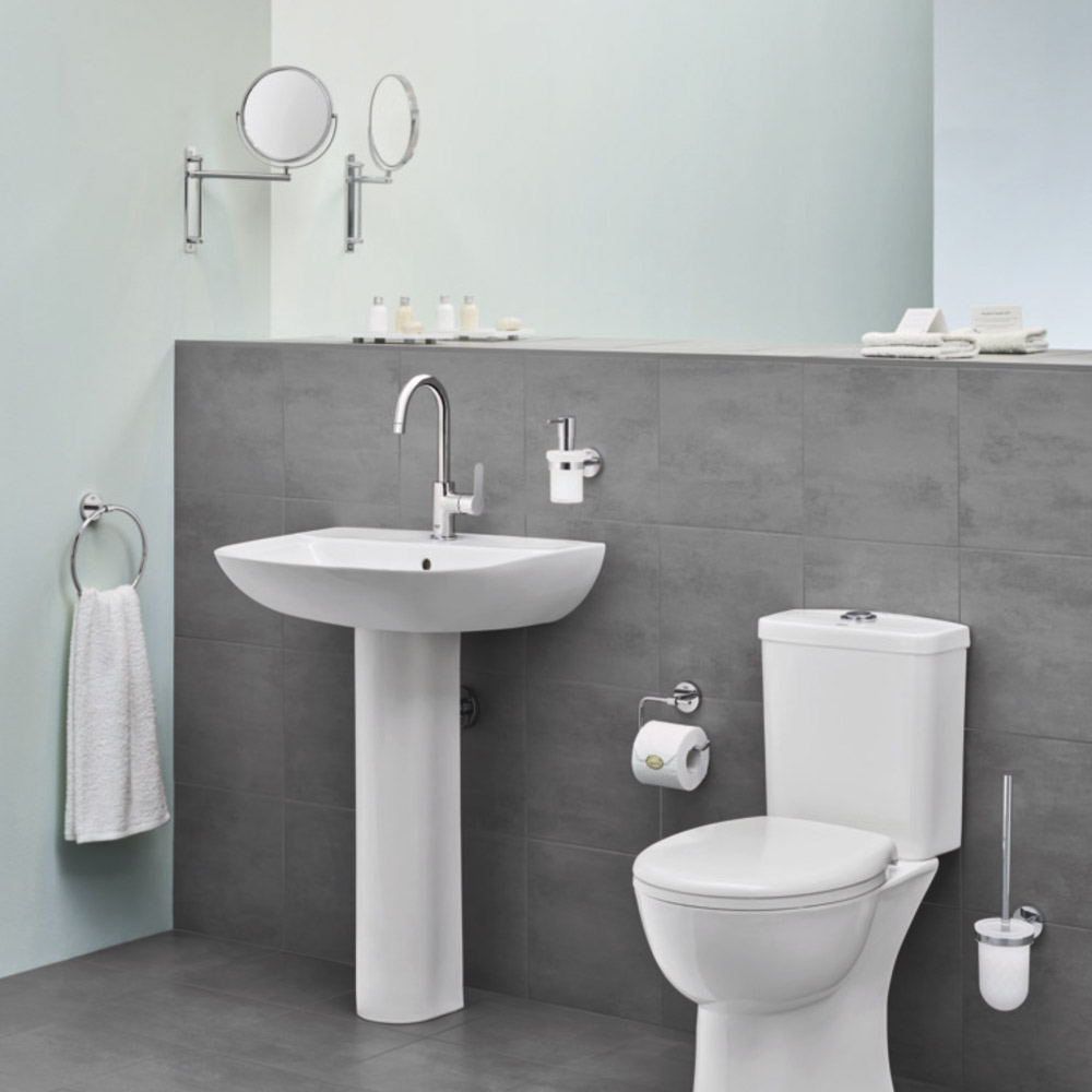 фото Комплект ерш с держателем grohe bau cosmopolitan 40463001 без крышки стекло/сталь хром