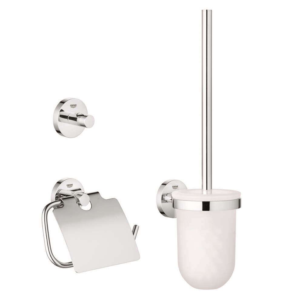 

Набор аксессуаров 3 в 1 GROHE Essentials 40407001 стекло сталь хром