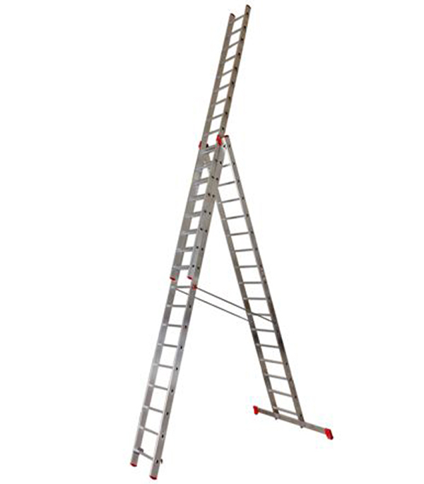 фото Лестница алюминиевая трансформер трехсекционная 17 ступеней новая высота профессиональная