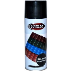 Краска аэрозольная Veslee для металлочерепицы черная RAL 9005 0,52 л
