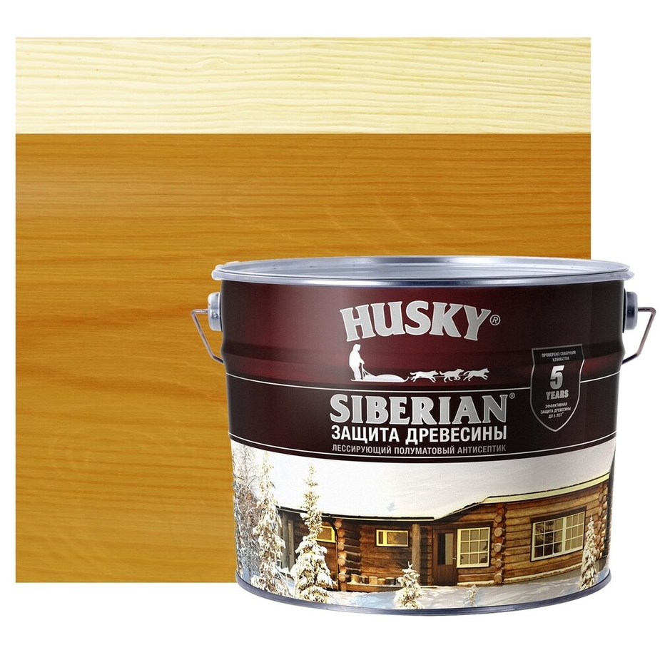Антисептик Husky Siberian для дерева полуматовый орегон 9 л — купить в ...