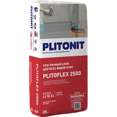 Клей для плитки Plitonit Plitoflex 2500 эластичный (класс С2 ТЕ S1) 25 кг