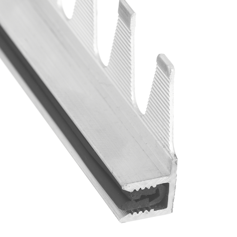 фото Защелка алюминиевая для т-образного профиля для плитки толщиной от 9 до 12 мм 2700х27х9,5 мм