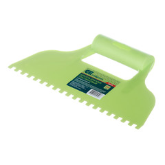 Шпатель для клея зубчатый Сибртех 128 мм С2 пластиковый зеленый