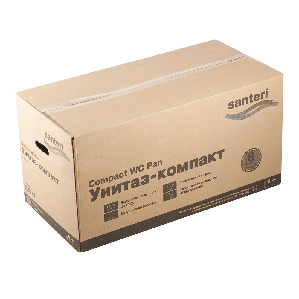 фото Унитаз-компакт santeri ультра с косым выпуском с сиденьем полипропилен