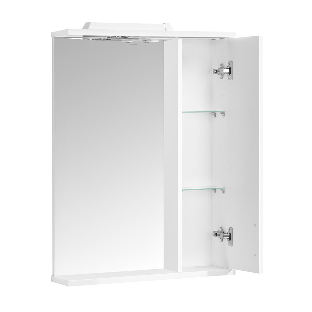 фото Зеркальный шкаф асб-мебель лиана 600 мм с подсветкой белый