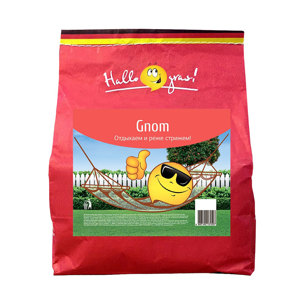 Семена газонной травы Gnom Gras Газон Сити 1 кг смесь семян hallo gras gnom 10 кг