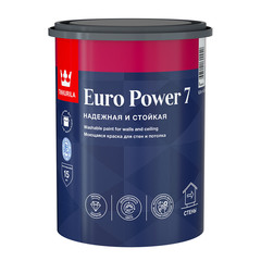 Краска моющаяся Tikkurila Euro Power 7 база А белая 0,9 л