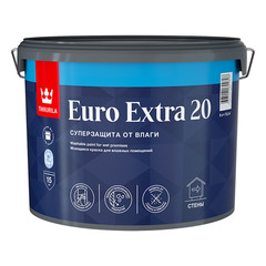 Краска водно-дисперсионная Tikkurila Euro Extra 20 моющаяся прозрачная основа C 9 л