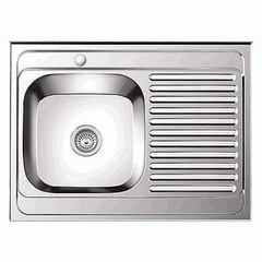 Мойка для кухни Ledeme Sinklight 800х600х180 мм накладная прямоугольная с крылом левая нержавеющая сталь