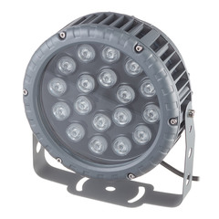 Светильник светодиодный ландшафтно-архитектурный FERON (32145) 18 Вт 220 В металлик rgb свет круглый IP65 d180х230 мм