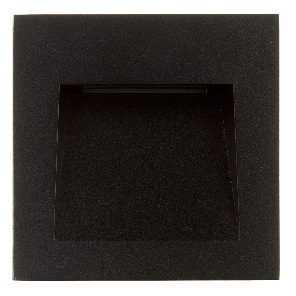 фото Светильник светодиодный встраиваемый feron (41161) для лестничной подсветки 220 в черный 4000к дневной свет ip65 85х53х85 мм