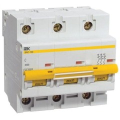 Автоматический выключатель IEK ВА 47-100 (MVA40-3-063-C) 3Р 63 А тип С 10 кА 230/400В на DIN-рейку