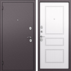 Дверь входная Buldoors Вега левая букле шоколад - ларче белый 860х2050 мм