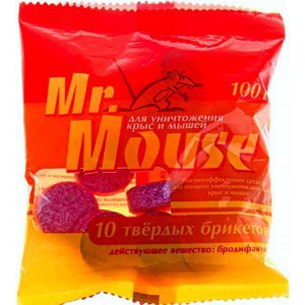 Средство для защиты от крыс и мышей брикет парафиновый Mr Mouse 100 г ...