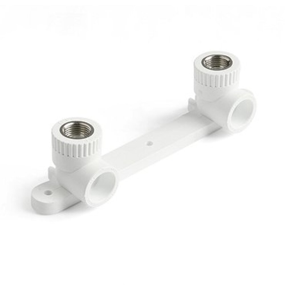 Водорозетка полипропиленовая Кросс двойная 20 мм x 1/2 ВР(г) на планке ...