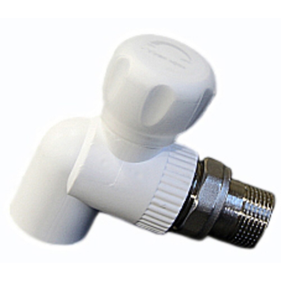 Кран шаровой полипропиленовый 20 мм х 1/2 ВН(г) угловой — купить в ...