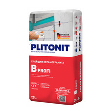 Клей для плитки/ керамогранита/ мозаики Plitonit В Профи серый (класс С1T) 25 кг