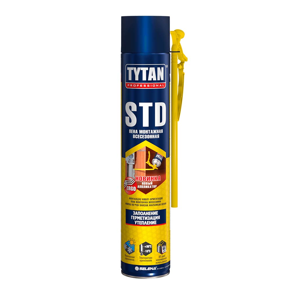 Пена монтажная бытовая Tytan STD Эрго всесезонная 750 мл пена монтажная бытовая tytan professional lexy 60 всесезонная 750 мл