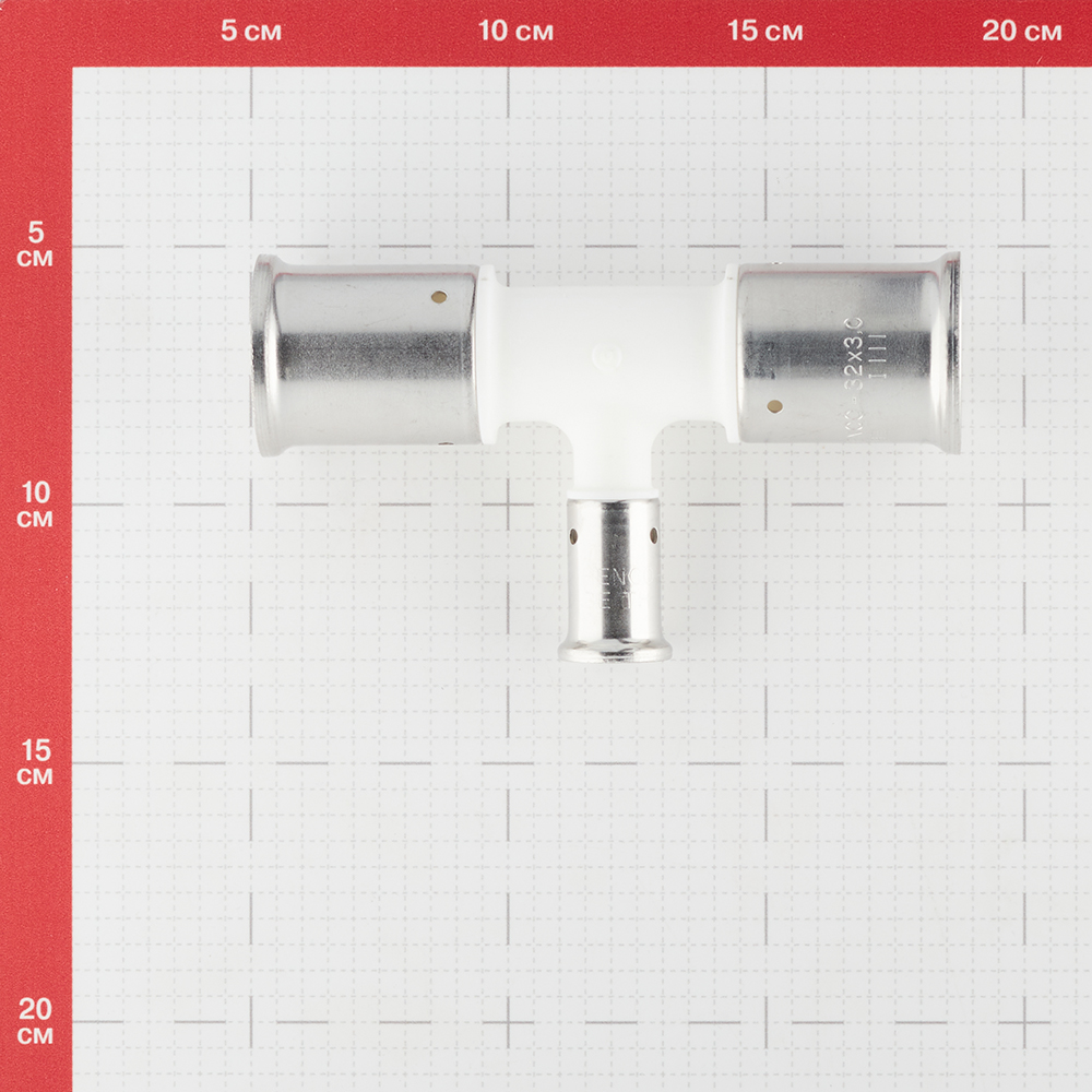 фото Тройник henco (10pkw-321632) 32(пресс) х 16(пресс) х 32(пресс) белый pvdf