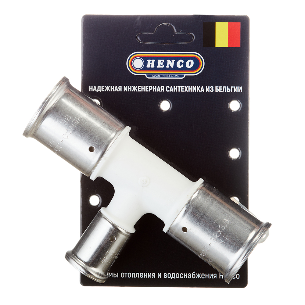 фото Тройник henco (10pkw-322032) 32(пресс) х 20(пресс) х 32(пресс) белый pvdf