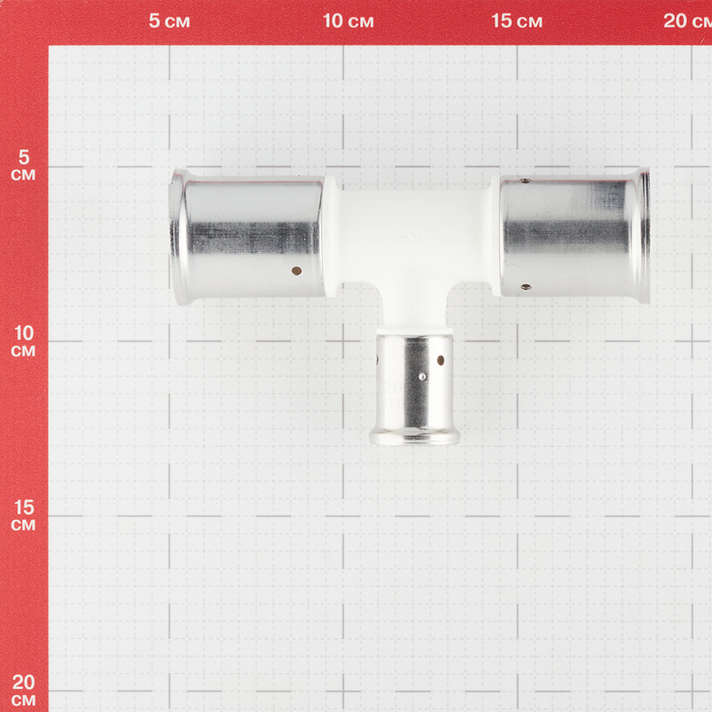 фото Тройник henco (10pkw-322032) 32(пресс) х 20(пресс) х 32(пресс) белый pvdf