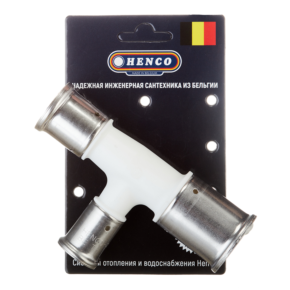 фото Тройник henco (11pkw-322026) 32(пресс) х 20(пресс) х 26(пресс) белый pvdf