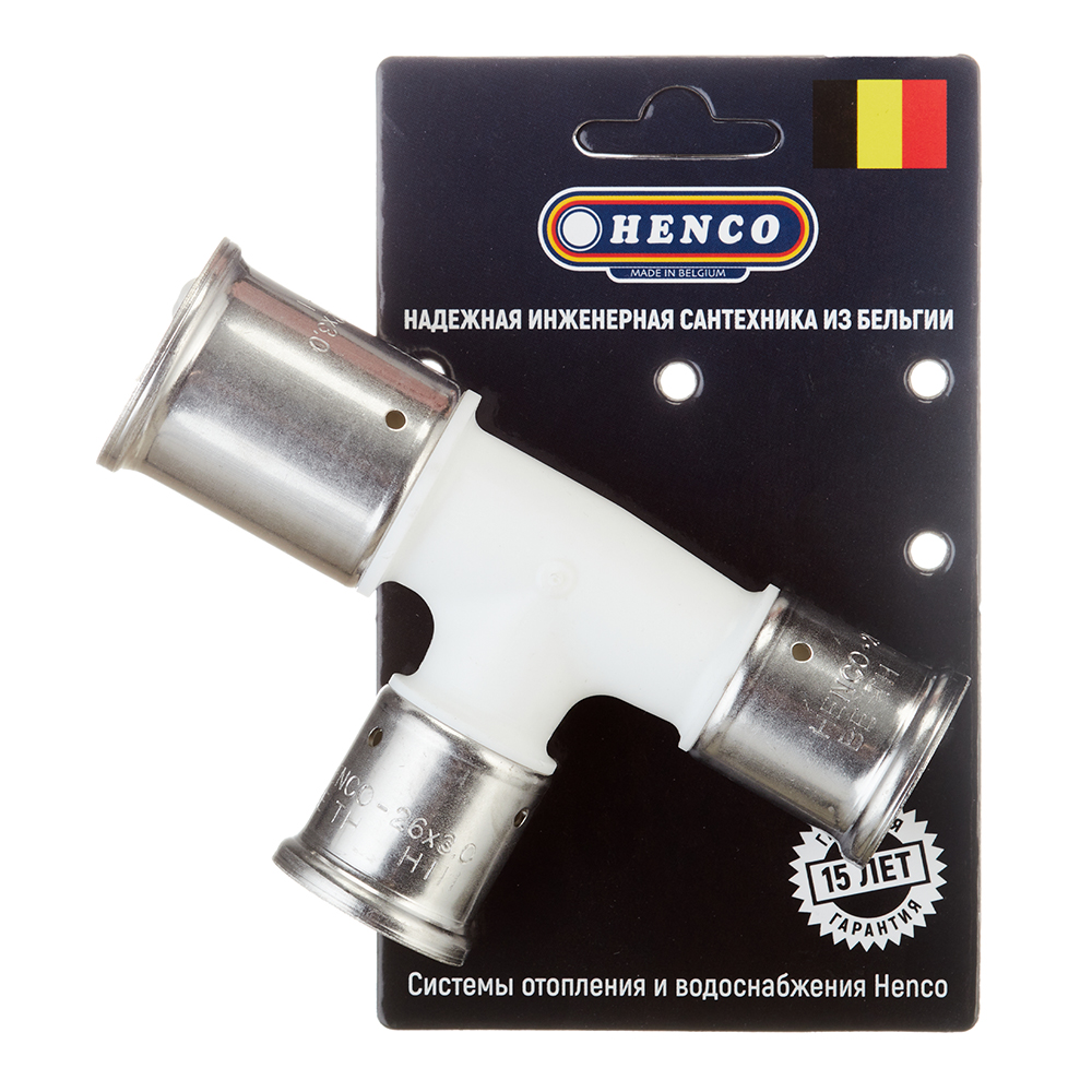 фото Тройник henco (11pkw-322626) 32(пресс) х 26(пресс) х 26(пресс) белый pvdf