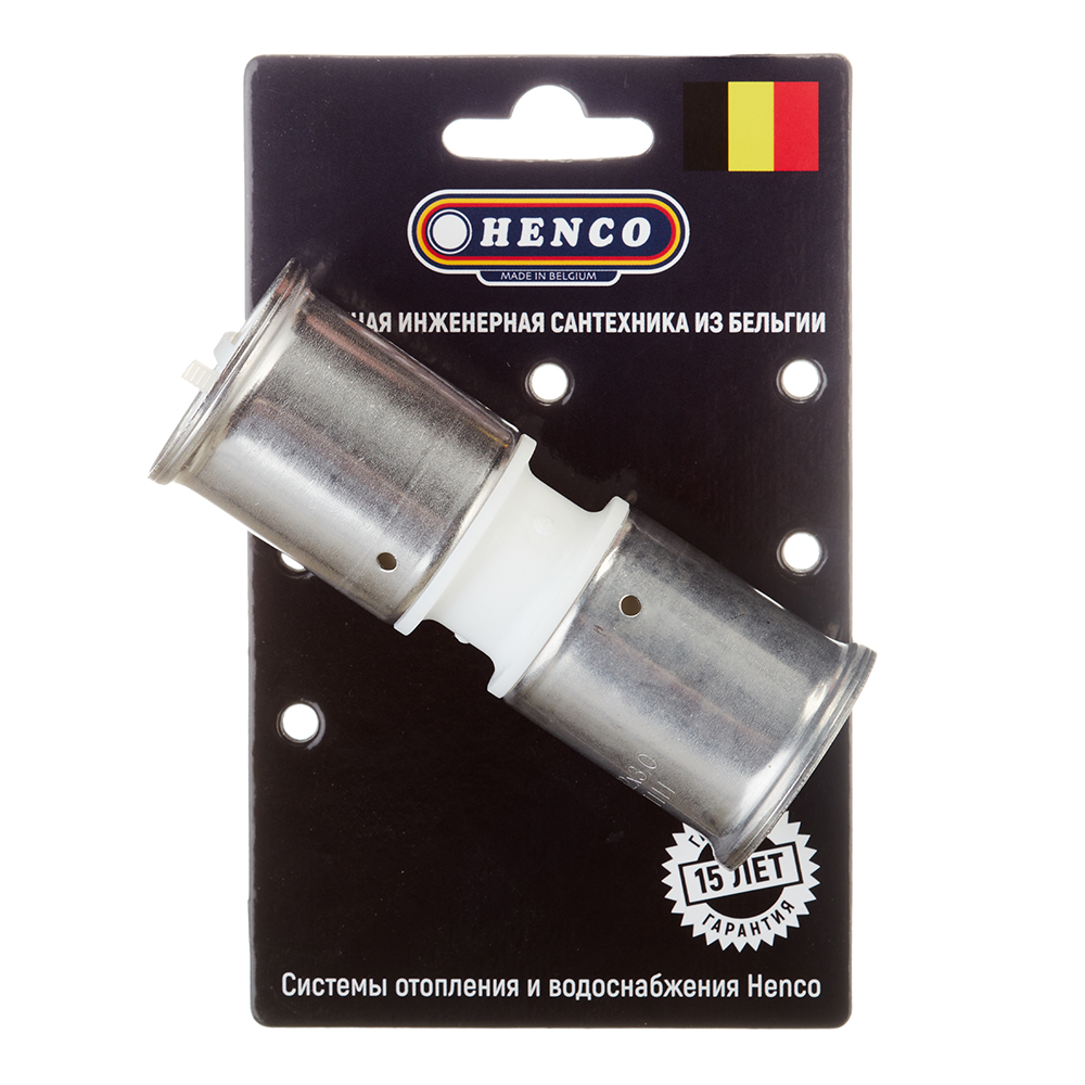 фото Муфта henco (15pkw-3232) 32(пресс) х 32(пресс) белая pvdf