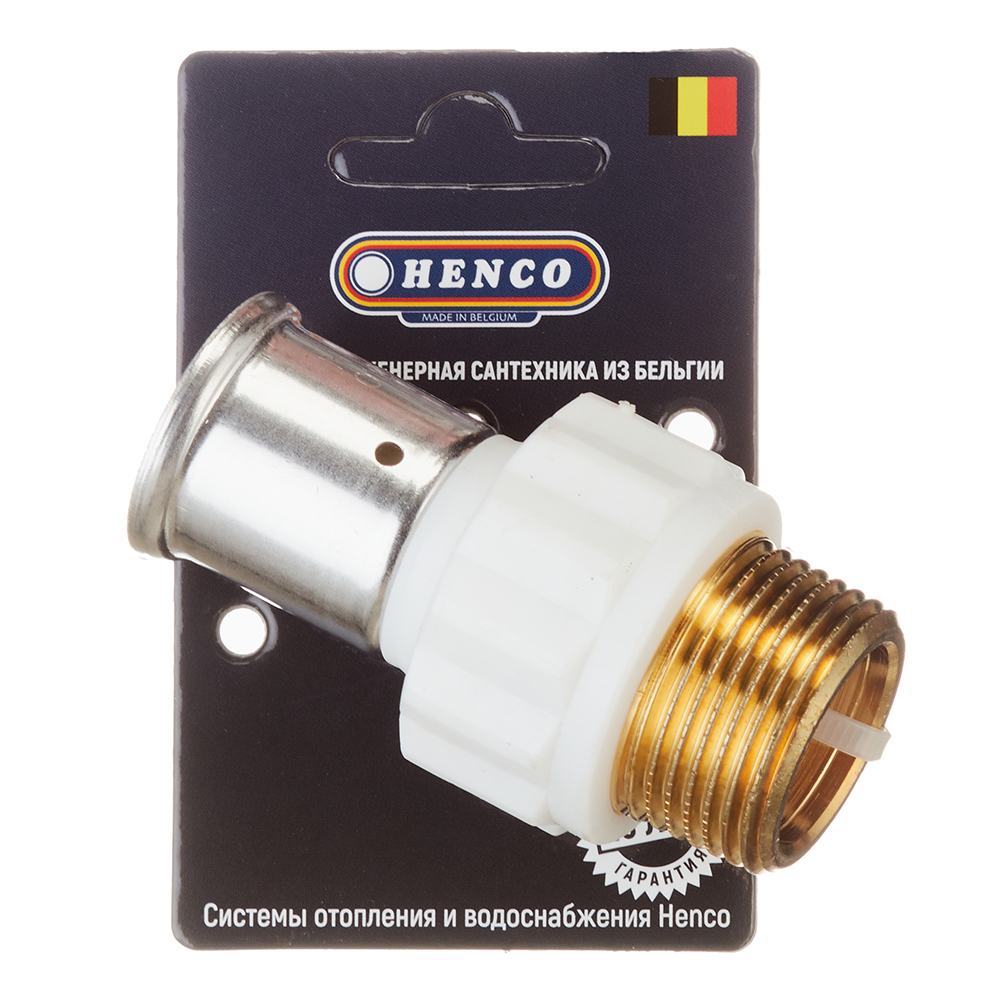 фото Муфта henco (17pkw-2606) 26(пресс) х 1 нр(ш) белая pvdf