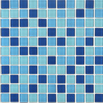 Мозаика Lavelly Cristal светло-голубой микс стеклянная 300х300х4 мм глянцевая 671149
