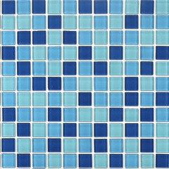 Мозаика Lavelly Cristal светло-голубой микс стеклянная 300х300х4 мм глянцевая