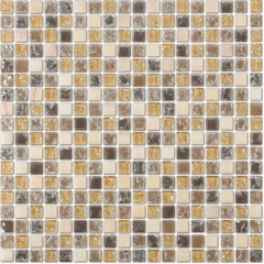 Мозаика Lavelly Elements Bronze Brown Mix бронзово-коричневый микс из стекла и камня 305х305х8 мм