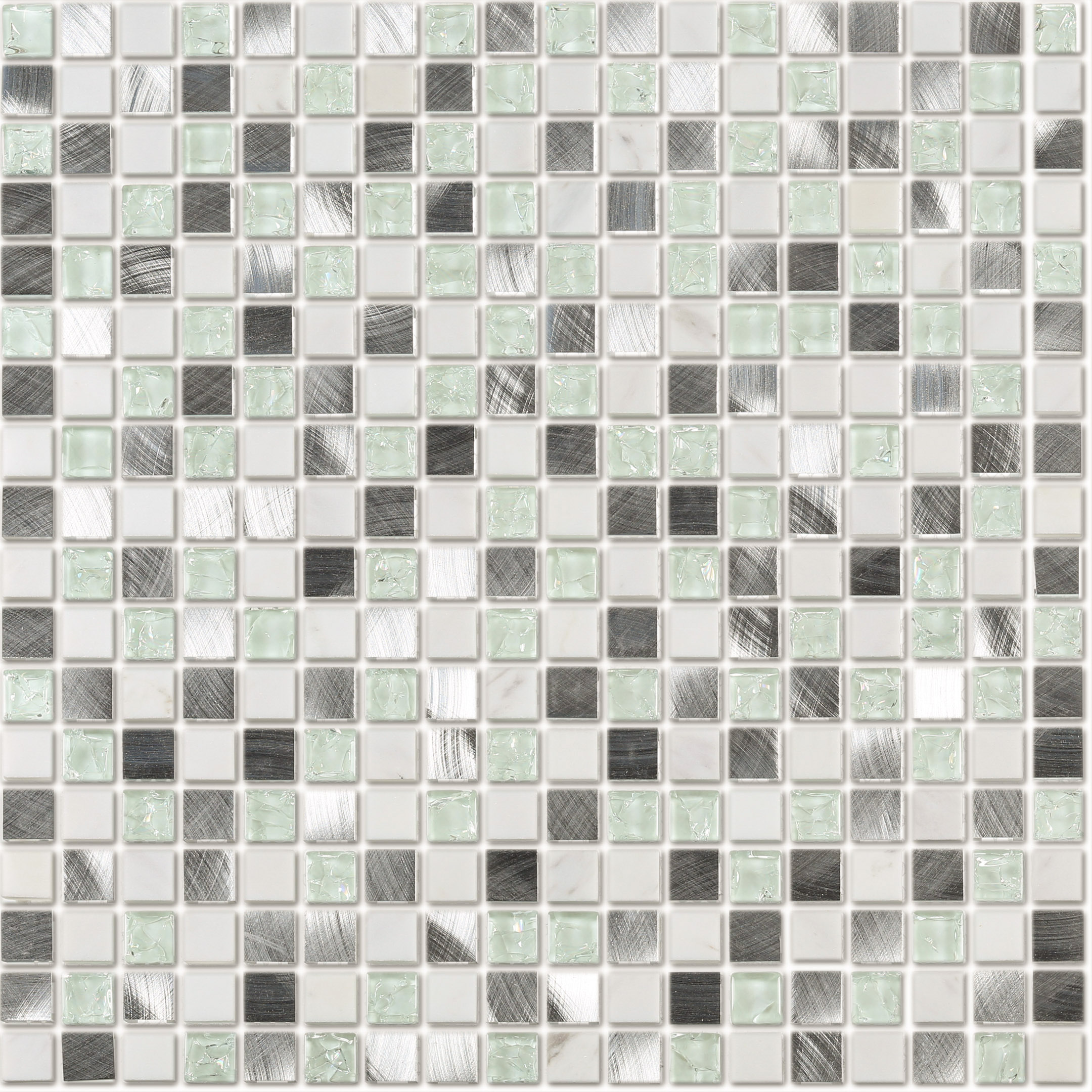 фото Мозаика lavelly elements grey mix серый микс из стекла камня и металла 305х305х8 мм