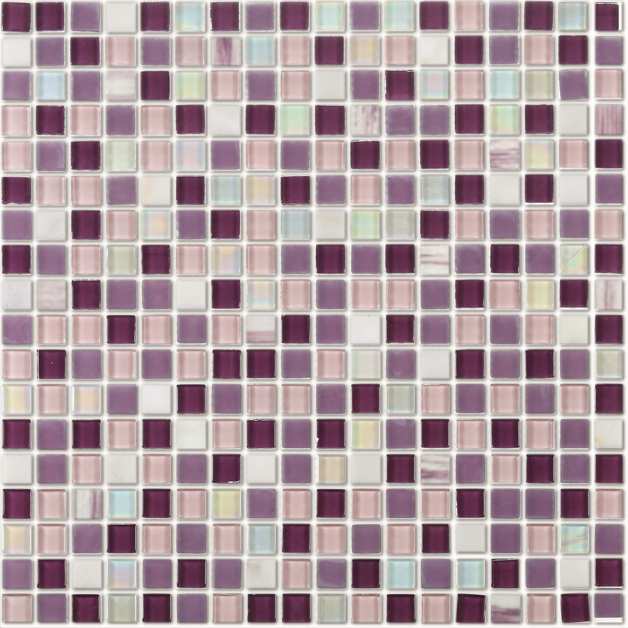 Мозаика Lavelly Elements Pearl Violet Mix жемчужно-фиолетовый микс из стекла и камня 305х305х4 мм