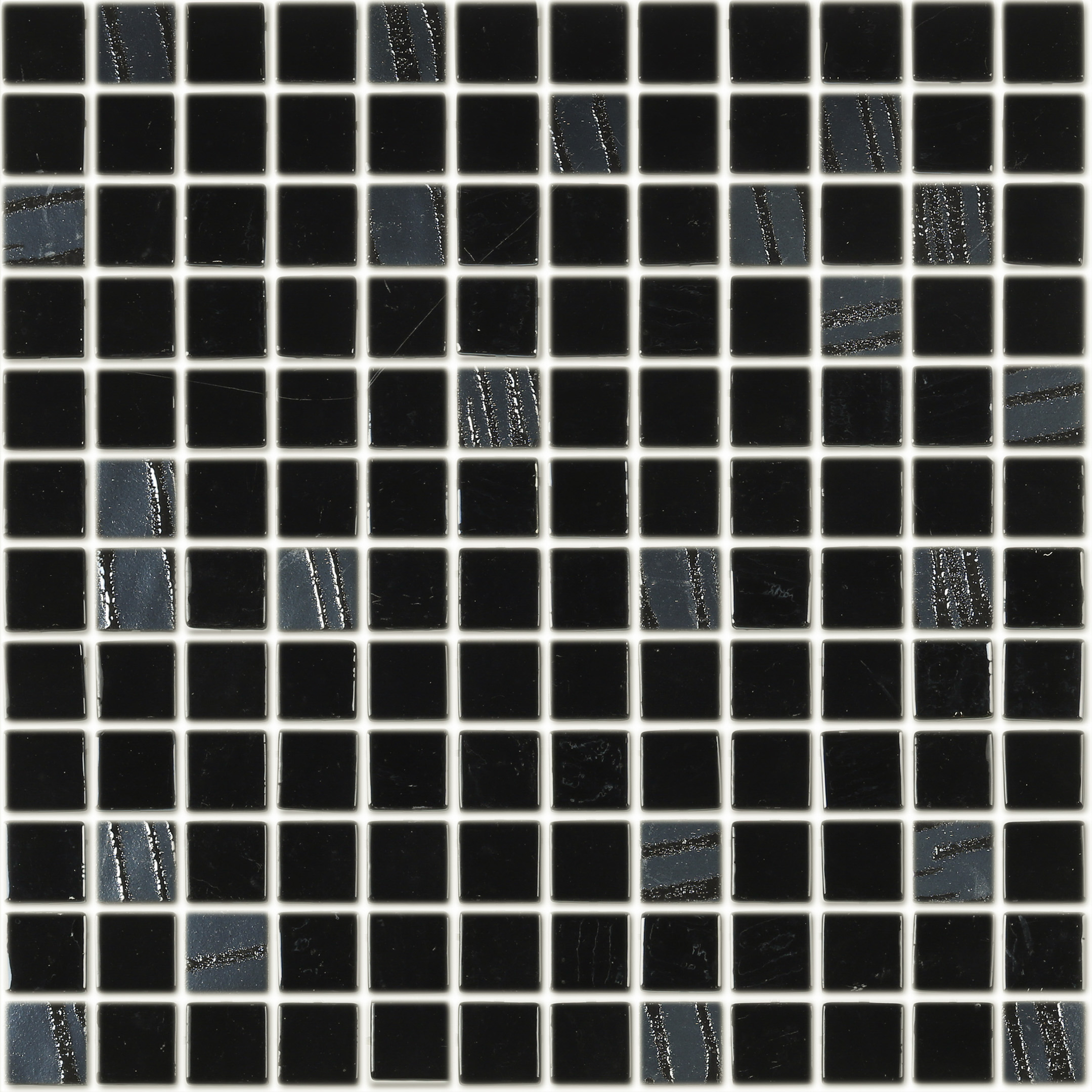 фото Мозаика lavelly smalta черный микс стеклянная 311х311х4,9 мм глянцевая