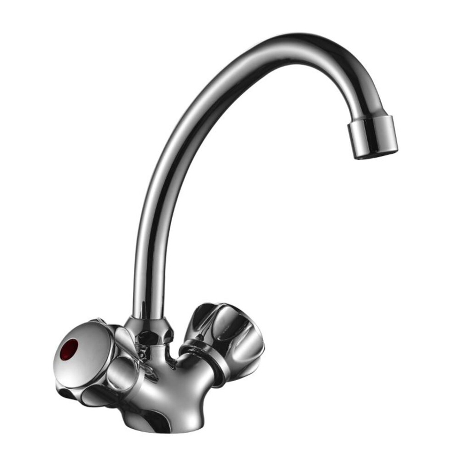 Смеситель кухня Decoroom рез.кранбукса поворотный излив (DR45028R ...