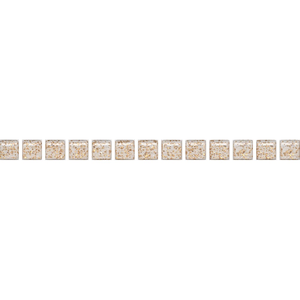 Плитка бордюр Kerama Marazzi 20x1,4 см Карандаш Бисер белый золото ...