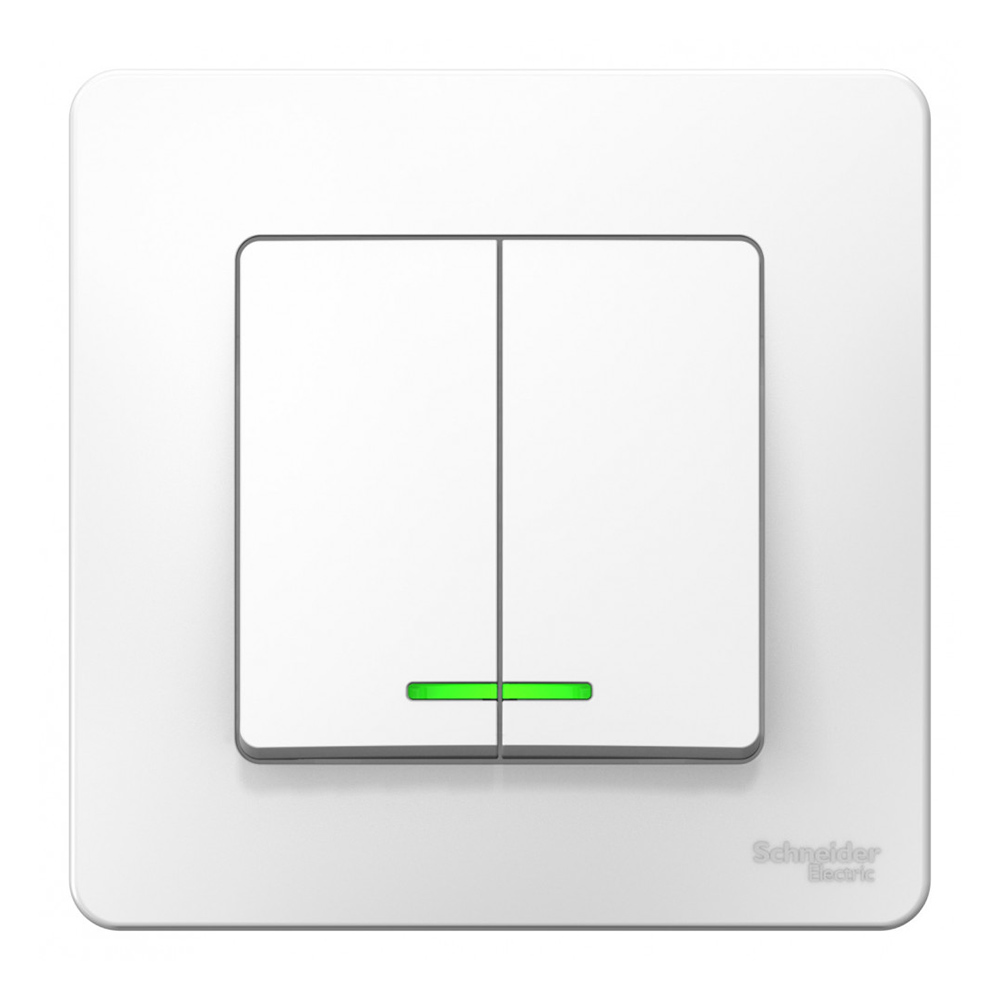 

Выключатель с рамкой Schneider Electric Blanca BLNVS010511 двухклавишный скрытая установка белый с подсветкой