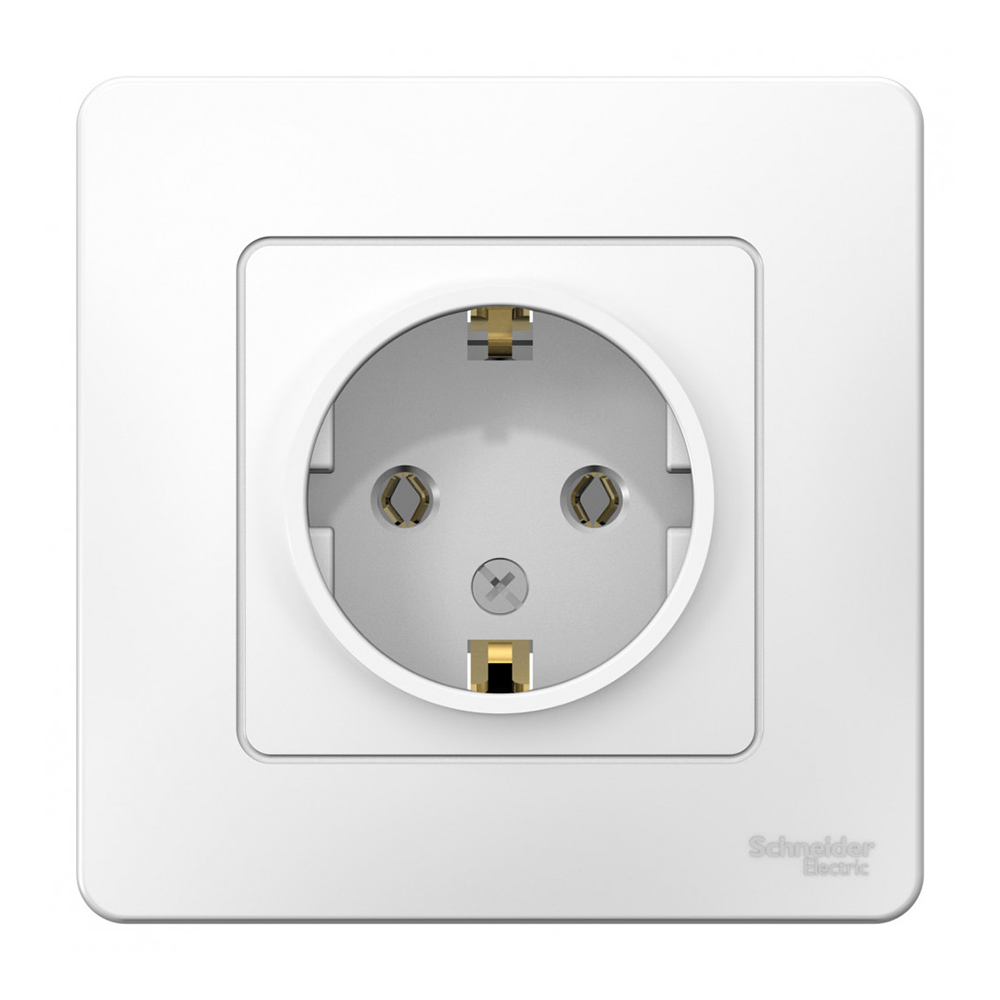 

Розетка с рамкой Schneider Electric Blanca BLNRS001011 скрытая установка белая с заземлением, Белый