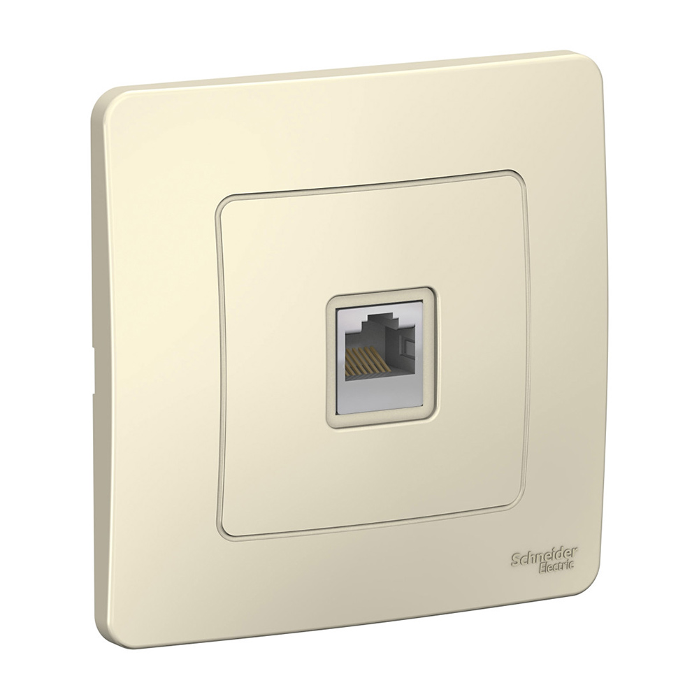 

Розетка компьютерная с рамкой Schneider Electric Blanca BLNIS045002 скрытая установка молочный один модуль RJ45 cat 5e